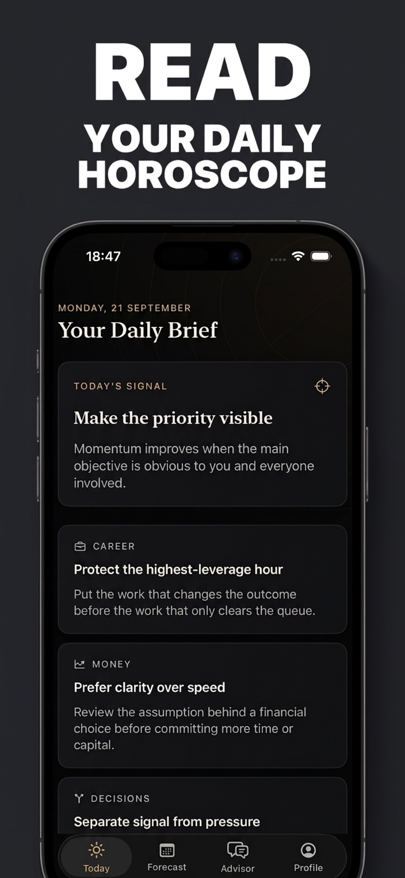 Astra daily brief screen